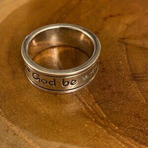 RETIRED James Avery "God Be With Us" Ring, Size 8.5, Sterling Silver